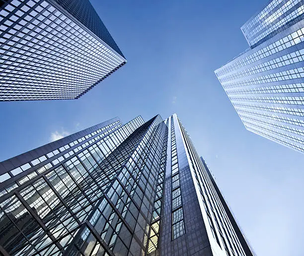 Photo of Financial District Buildings, Looking up