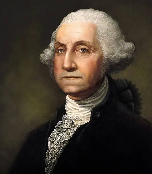 "George Washington Portrait. Original digital painting by Joe Cicak of America's founding father and first president, George Washington. Image created in Photoshop using digital brushes to simulate classic 18th century portrait styles. No scratches, cracks or other mars from age. Looks like a portrait that was just painted.This painting has a full release.See also my illustration of Ben Franklin."