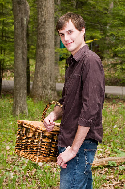 istock Young man in the woods 182790579