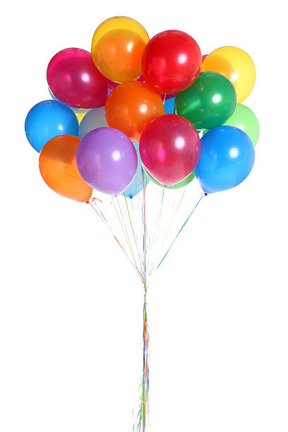 Bunch of Balloons Isolated on White This is a photo of a bunch of colorful helium balloons isolated on a white background.Click on the links below to view lightboxes. photography balloons stock pictures, royalty-free photos & images