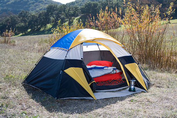 istock dome tent in the woods 182791277