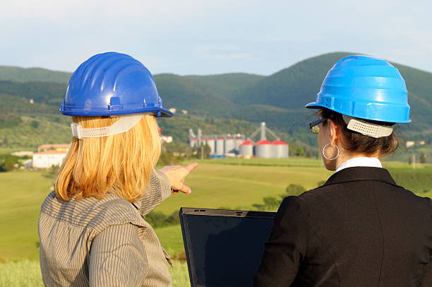 istock Two Female Engineers with Laptop in the Countryside 182791352