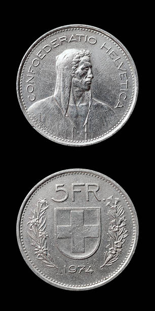 moeda de franco suíço - william tell - fotografias e filmes do acervo