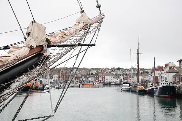 istock Tall Ship Bowsprit and Weymouth Harbour, Dorset, England 182791436