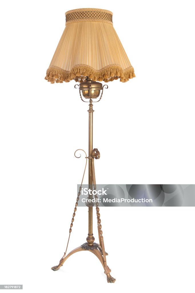 18. Jahrhundert Messing-Öl-Lampe mit original-shade - Lizenzfrei Altertümlich Stock-Foto