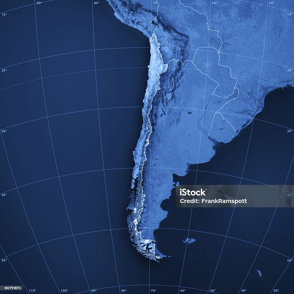 Чили топографические карты - Стоковые фото Карта роялти-фри