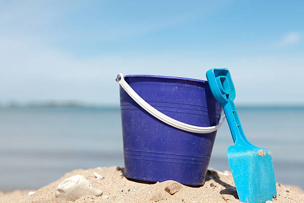 istock Toy Pail and Shovel in Sand at Beach 182792055