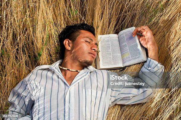 Foto de Estudante De Dormir e mais fotos de stock de Bíblia - Bíblia, Deitar, Dormindo