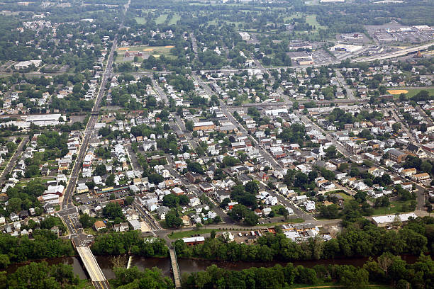 Small Town USA Aerial stock photo