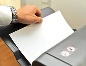 fax and printer in office with hand