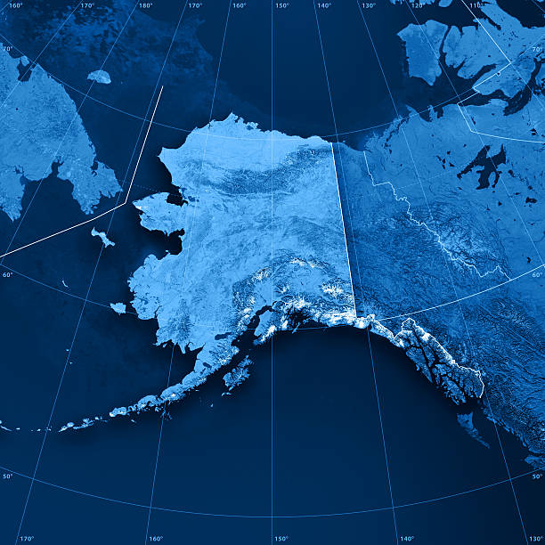 alaska topographic mapa - brooks range fotografías e imágenes de stock