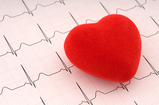 Heart shape on pulse trace (ekg / ecg)