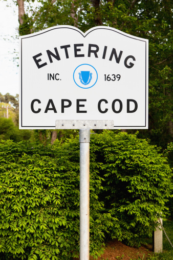 Massachusetts sign post on the road