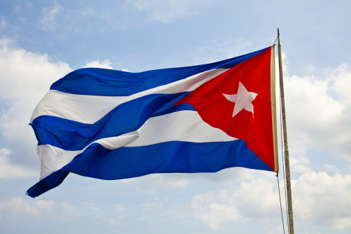 cuban flag waving in wind