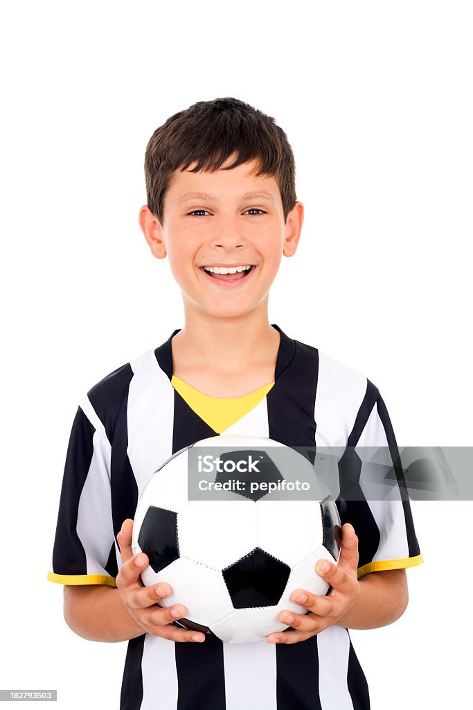 Kind mit Fußball ball - Lizenzfrei Ein Junge allein Stock-Foto