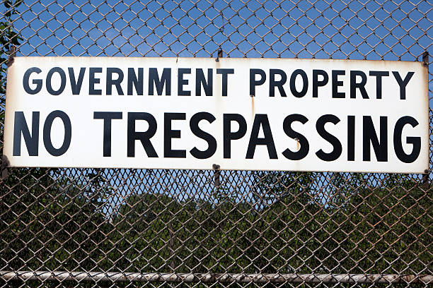 istock Government property sign 182793505