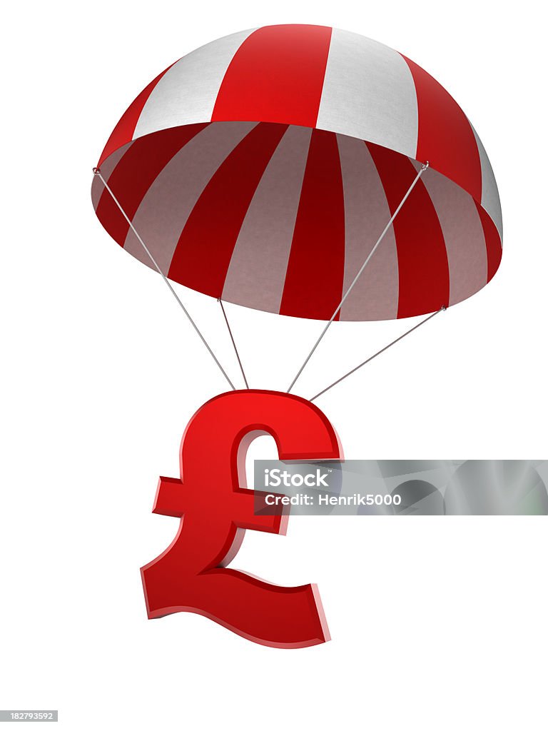 Libra señal en paracaídas aislado con trazado de recorte - Foto de stock de Subsidio gubernamental libre de derechos