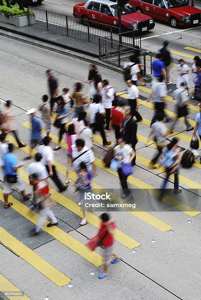 Belebten Straße in MongKok Hong Kong, China - Lizenzfrei Fußgängerübergang Stock-Foto