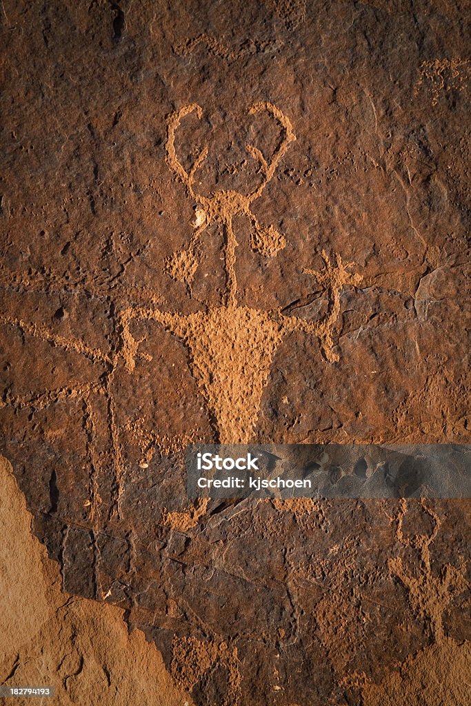 Moab homem Petroglyph - Foto de stock de Adulto royalty-free