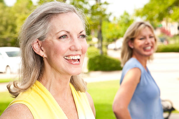 istock Happy Mature Woman Outside Looking Forward 182794382