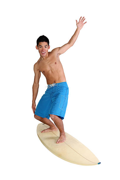 выделение девушка потерять свой баланс - swimming shorts surfing male full length стоковые фото и изображения