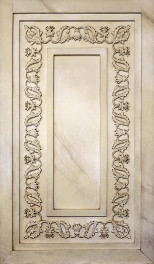 Stone Floral Frame , an architectural detail in the Islamic architecture Style that can be found in Middle east and India.