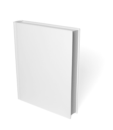 Empty book template on white background with soft shadow. 3d modeling and rendering. 