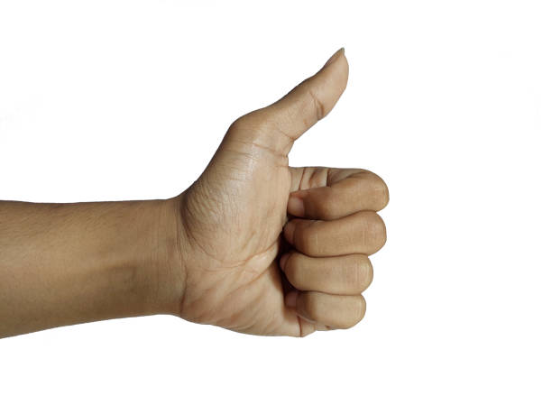istock hand with thumb up, like symbol, validation, white isolated background images 1827960911