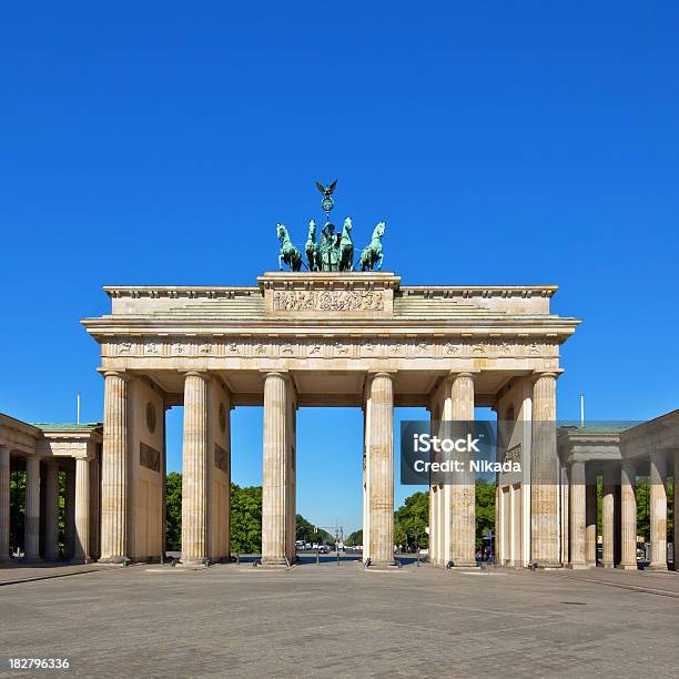 Bramy Brandenburskiej Berlin - zdjęcia stockowe i więcej obrazów Brama Brandenburska - Brama Brandenburska, Berlin, Siegessäule