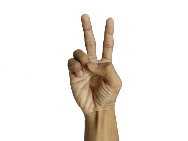 istock peace finger hand with isolated background 1827967131