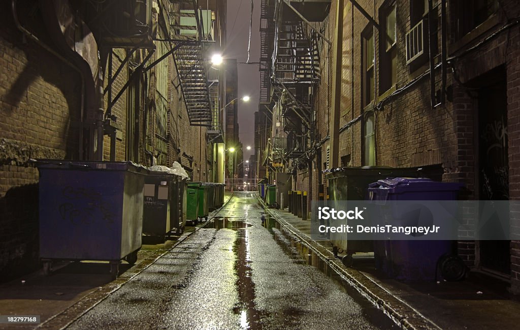 Dark Alleyway Dark Alleyway in Boston, Massachusetts Alley Stock Photo