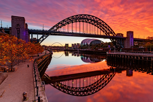 A stunning sunrise over the Newcastle Quayside
