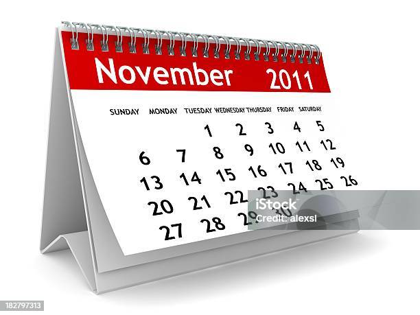 Novembre 2011calendario Serie - Fotografie stock e altre immagini di Calendario - Calendario, Novembre, 2011
