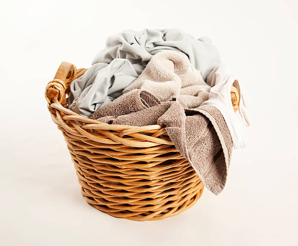 laundry basket stock photo