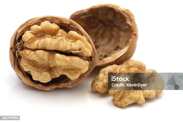 Walnuts Isolated On White Background Stock Photo - Download Image Now - Walnut, Cut Out, Nut - Food