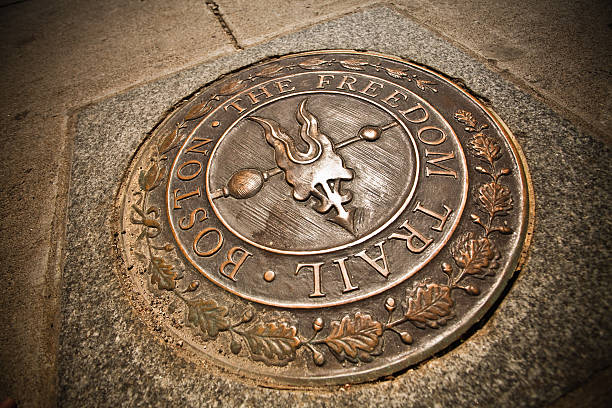istock Bronze marker on the Freedom Trail 182798205
