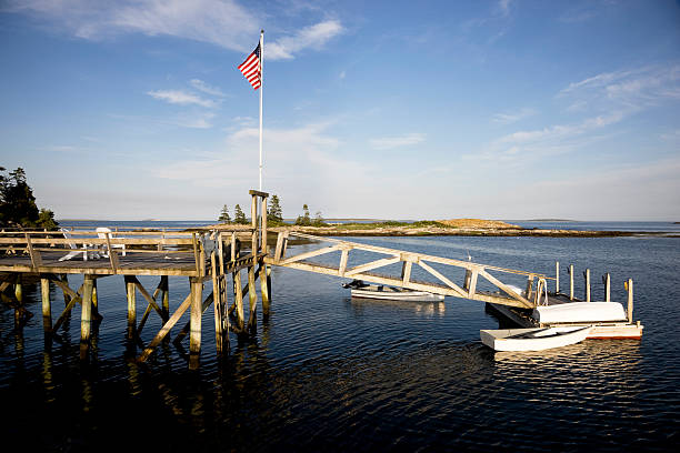 4 of jully patriotic flag on the water