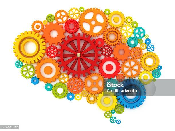 La Mente Cognitiva - Fotografie stock e altre immagini di Ingranaggio - Ingranaggio, Sfondo bianco, Competenza