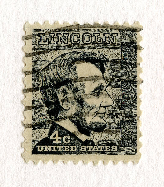 abraham lincoln francobollo postale - president postage stamp profile usa foto e immagini stock