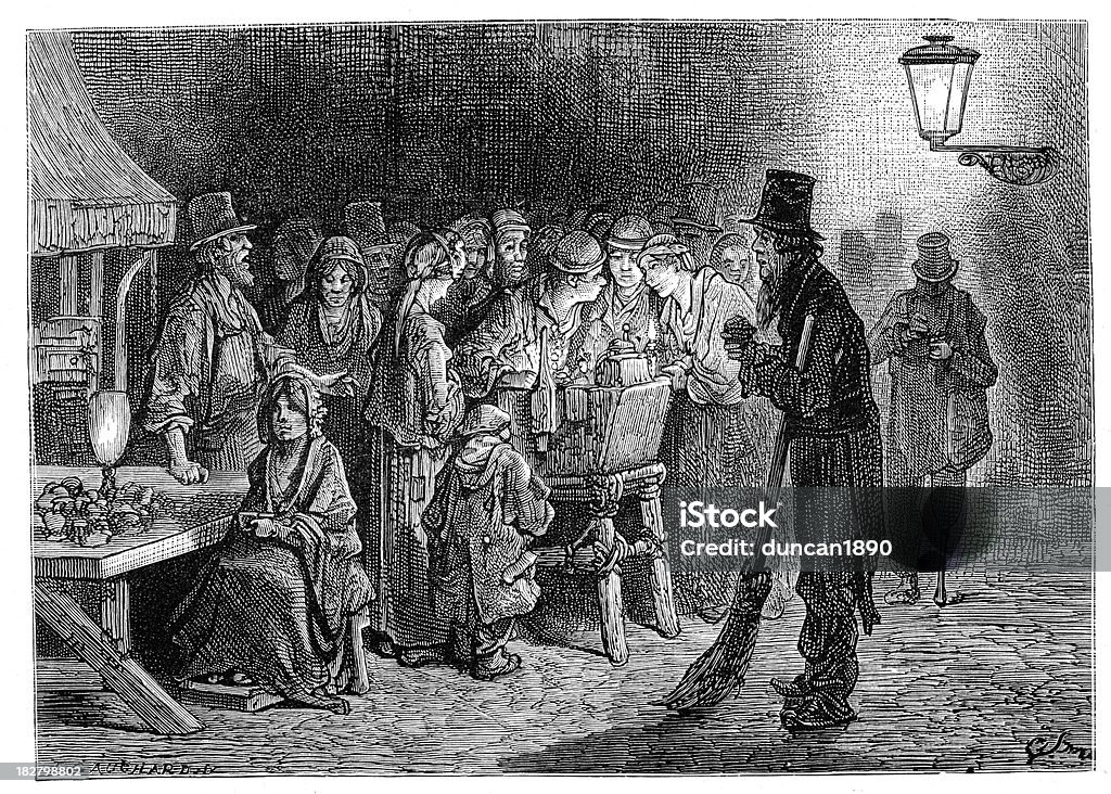 Victorian London-Whitechapel Erfrischungen - Lizenzfrei Whitechapel Stock-Illustration