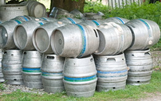 Beer Barrels at a brewery
