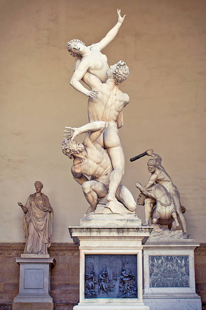 サビニの女たちのます。フィレンツェ、ロッジアデイランツィます。 - palazzo vecchio piazza della signoria florence italy italy ストックフォトと画像