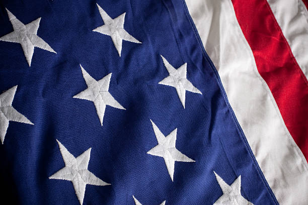 istock Red White Blue American Flag with Stars and Stripes 182800710