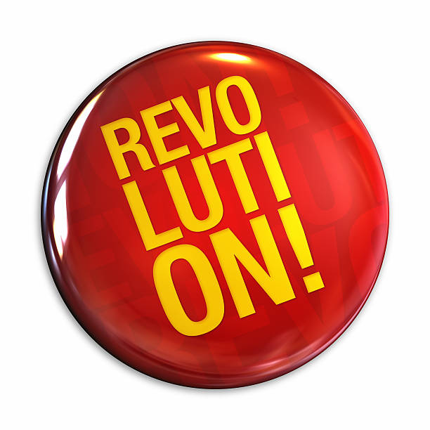 rivoluzione - revolution badge straight pin brooch foto e immagini stock