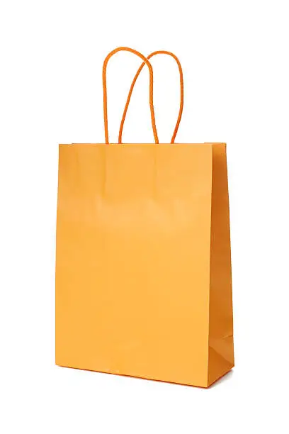Yellow shoppingbag isolated on white
