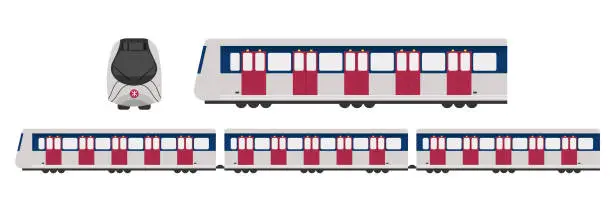 Vector illustration of Hong Kong Public Transport Railway Train