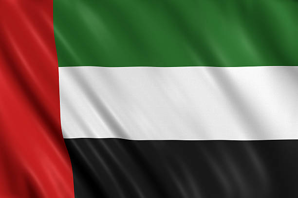united arab emirates flag stock photo