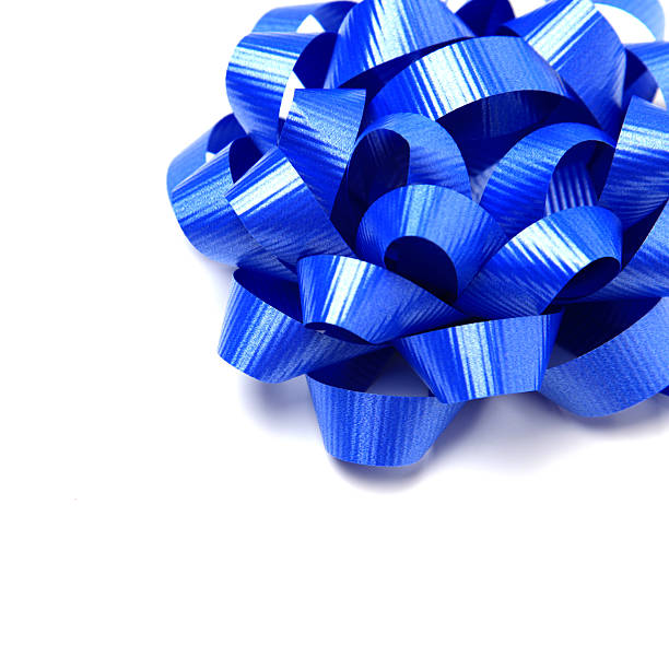 istock offset close up view of blue gift bow on white background 182801188