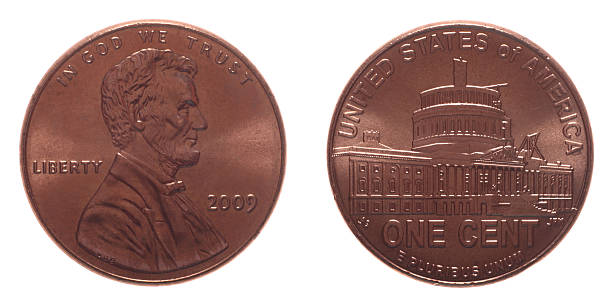 Lincoln Presidency Penny "New Lincoln Penny, Illustrating his presidency; image is a composite of the front and back of the same coin." 2009 stock pictures, royalty-free photos & images