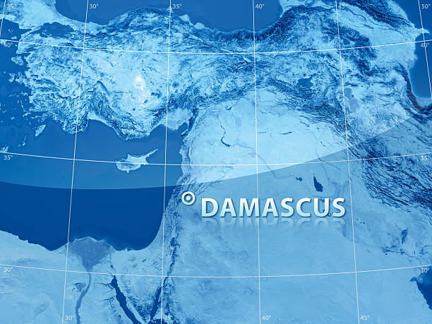 miasta, damaszek - syria map cartography damascus zdjęcia i obrazy z banku zdjęć